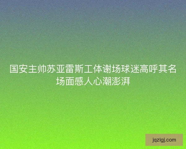 国安主帅苏亚雷斯工体谢场球迷高呼其名场面感人心潮澎湃